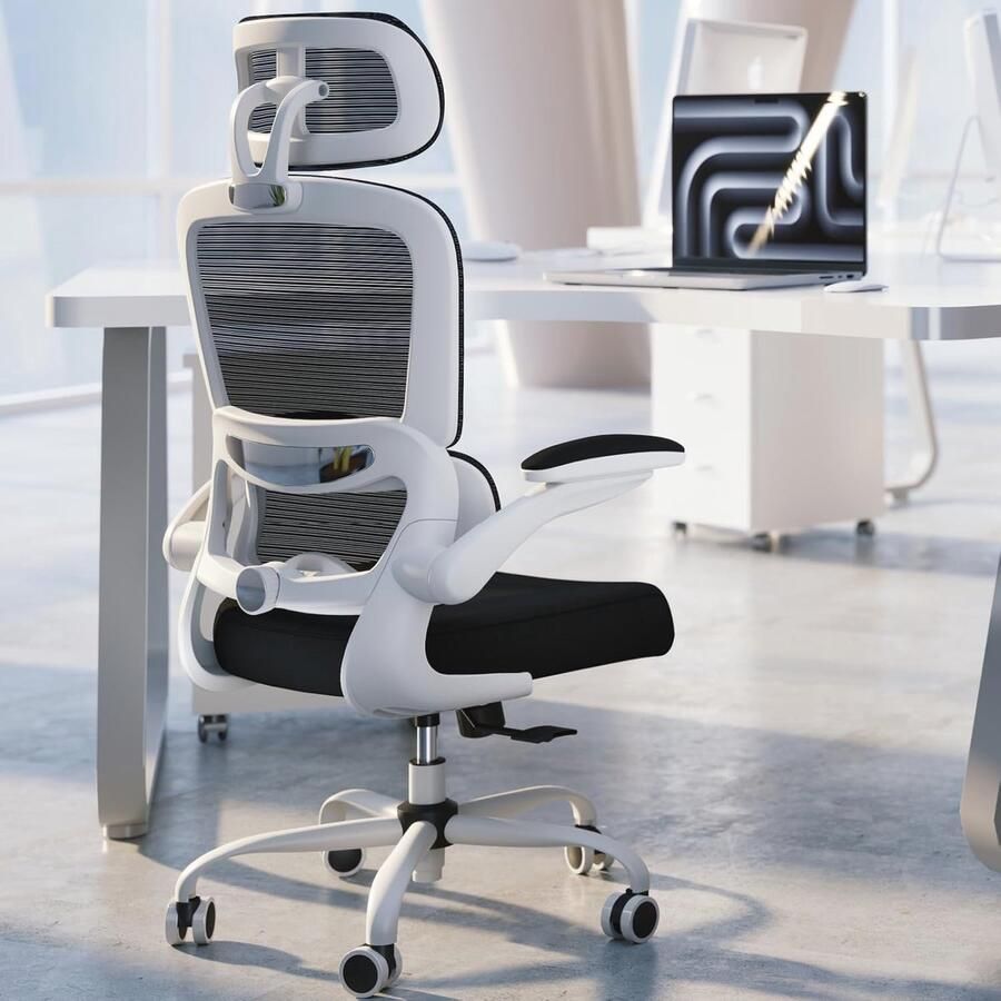 Ergonomische Bureaustoel met Mesh Zitting en Verstelbare Functies Draaistoel voor Thuis en Kantoor
