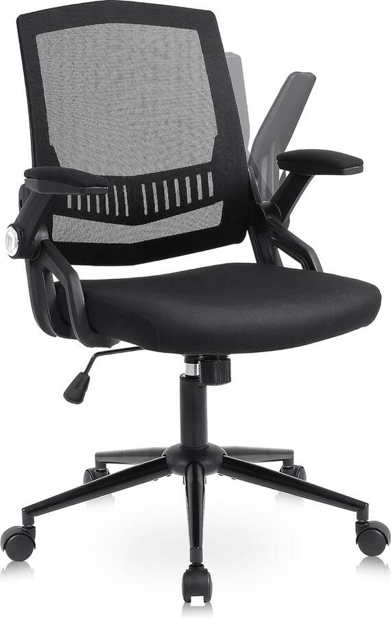 Ergonomische Bureaustoel met Opklapbare Armleningen Comfortabele Computerstoel voor Thuis en Kantoor