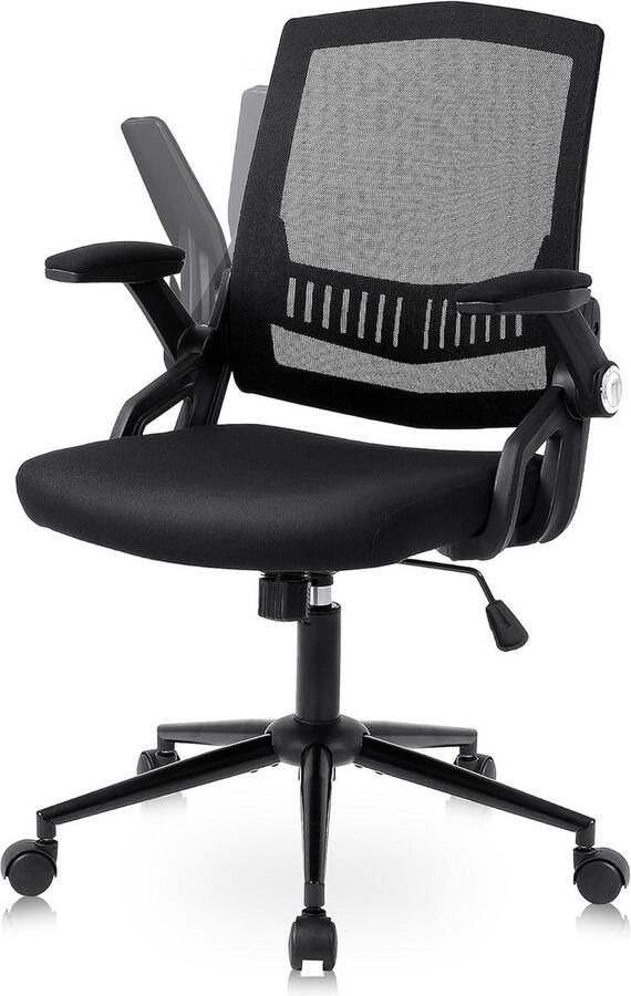 Ergonomic Office Chair met opklapbare armleuningen gewatteerde arm en zitting voor thuis en op kantoor Bureaustoel