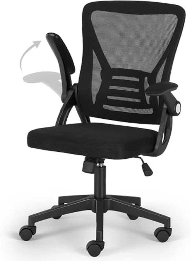 Ergonomische Bureaustoel met Verstelbare Armleuningen en Lendensteun Comfortabele Thuis- en Kantoorstoel