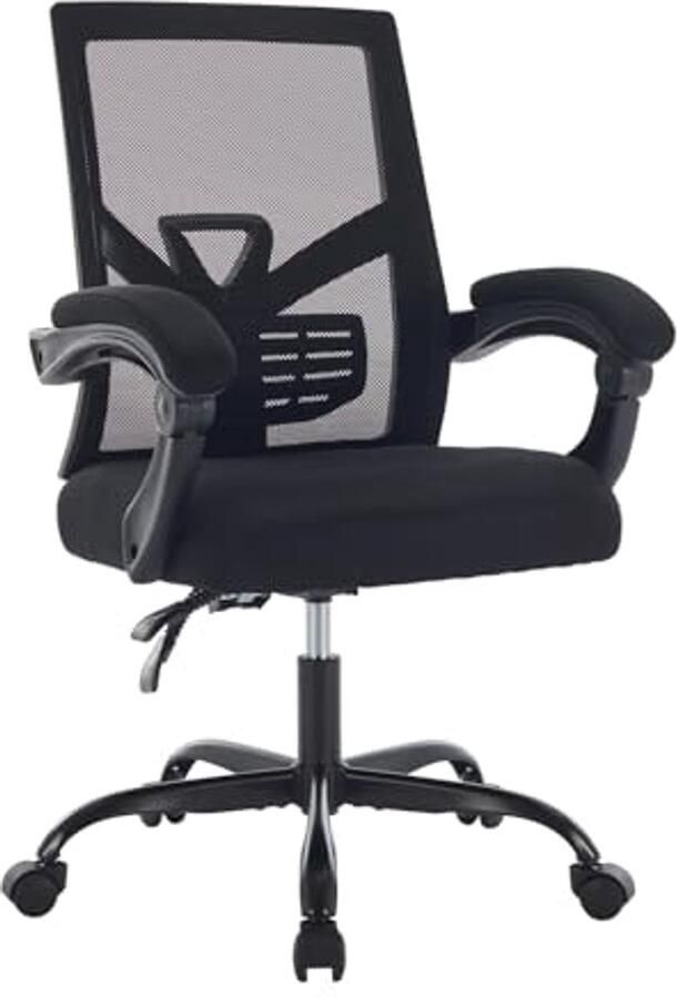 Ergonomische Bureaustoel met Verstelbare Armleuningen en Lendensteun voor Thuis en Kantoor
