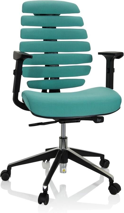 Ergonomische bureaustoel met verstelbare armsteunen en lendensteun Turkoois