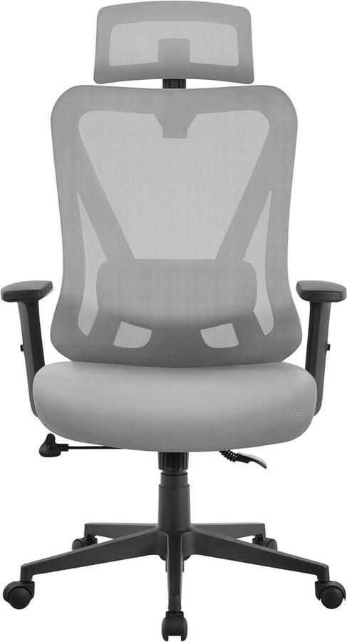 Ergonomische Bureaustoel met Verstelbare Hoofdsteun Armleuningen en Lendensteun Comfortabele Draaistoel voor Thuis en Kantoor