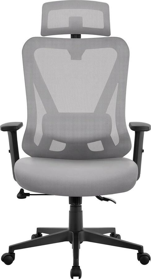 Bureaustoel ergonomisch bureaustoel met verstelbare hoofdsteun armleuningen lendensteun in hoogte verstelbaar draaistoel kantelfunctie managersstoel van mesh rugvriendelijk