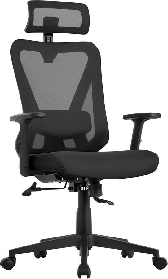 Ergonomische Bureaustoel met Verstelbare Hoofdsteun en Armleuningen