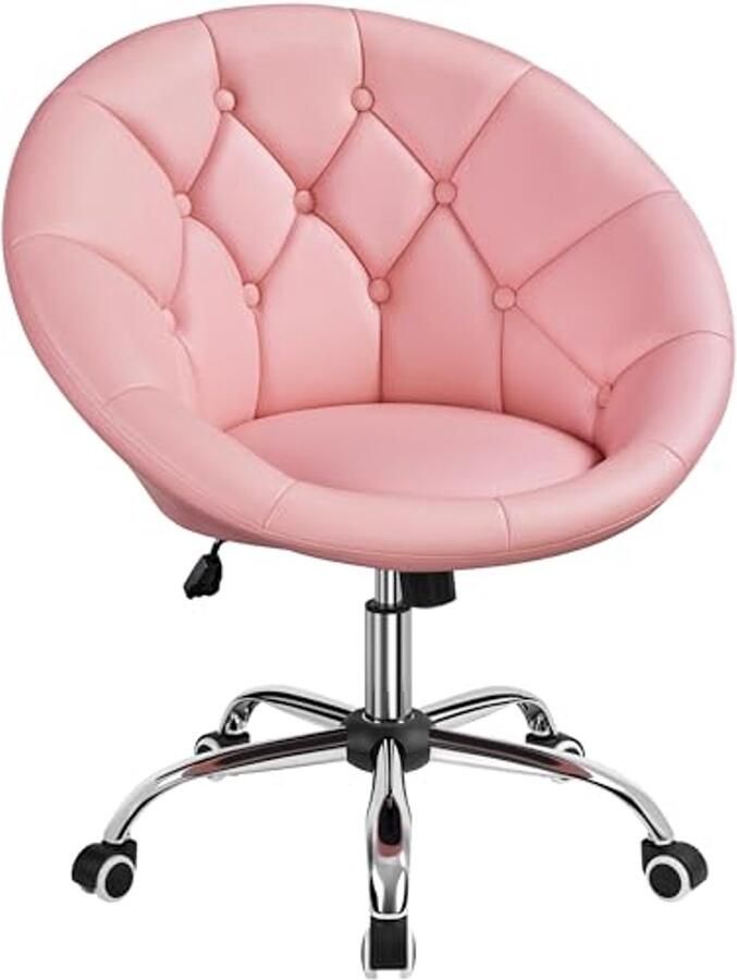 Ergonomische Bureaustoel met Verstelbare Hoogte en Draaifunctie Comfortabele Tufted Zitting voor Thuis en Kantoor