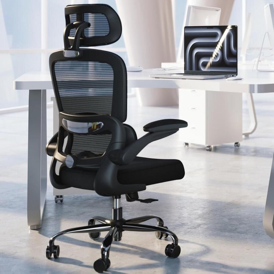 Ergonomische Bureaustoel Met Verstelbare Hoogte en Draaifunctie Comfortabele Werkstoel voor Thuis En Kantoor