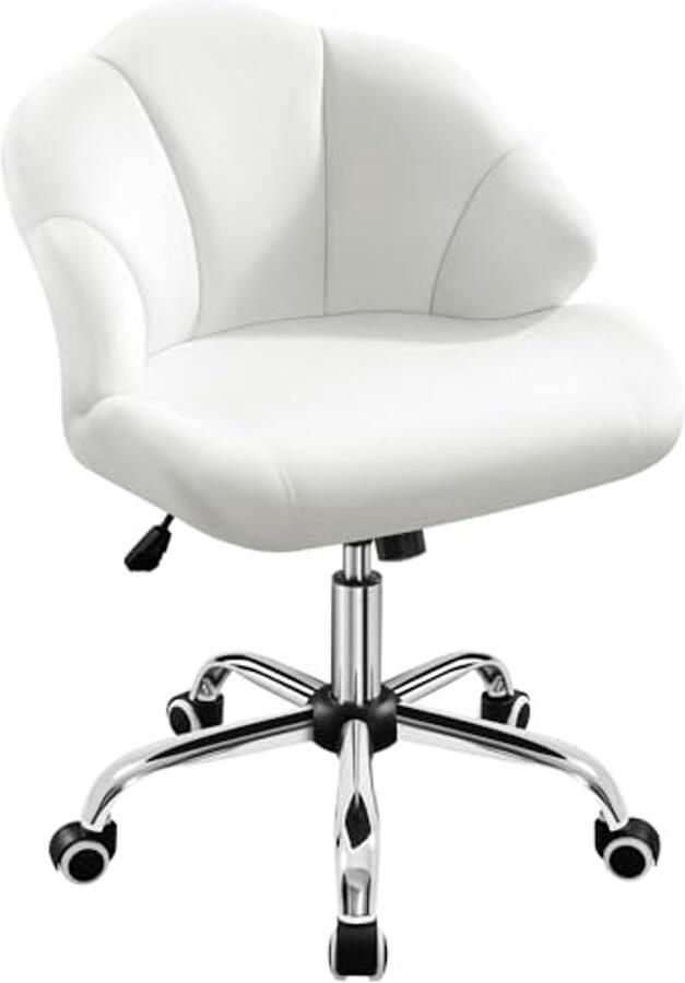 Ergonomische Bureaustoel met Verstelbare Hoogte en Draaifunctie Wit