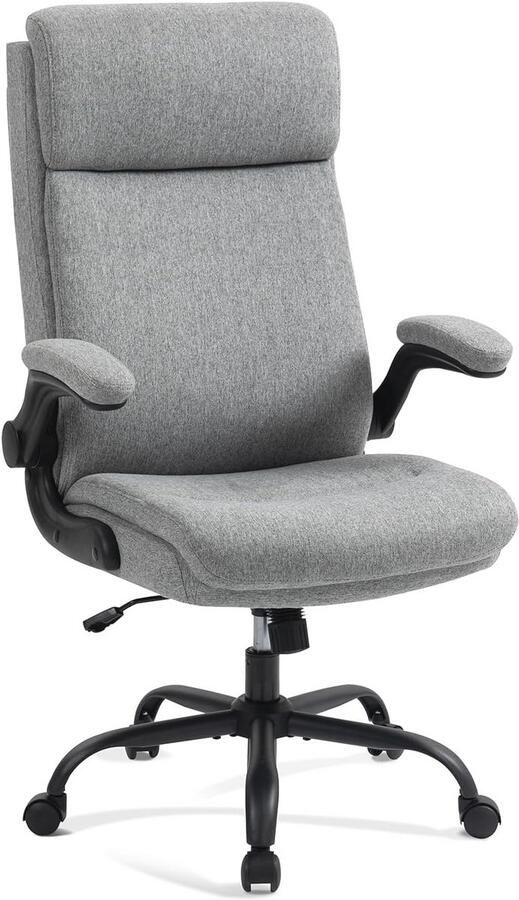 Ergonomische bureaustoel met verstelbare hoogte kantelfunctie en opklapbare armleuningen