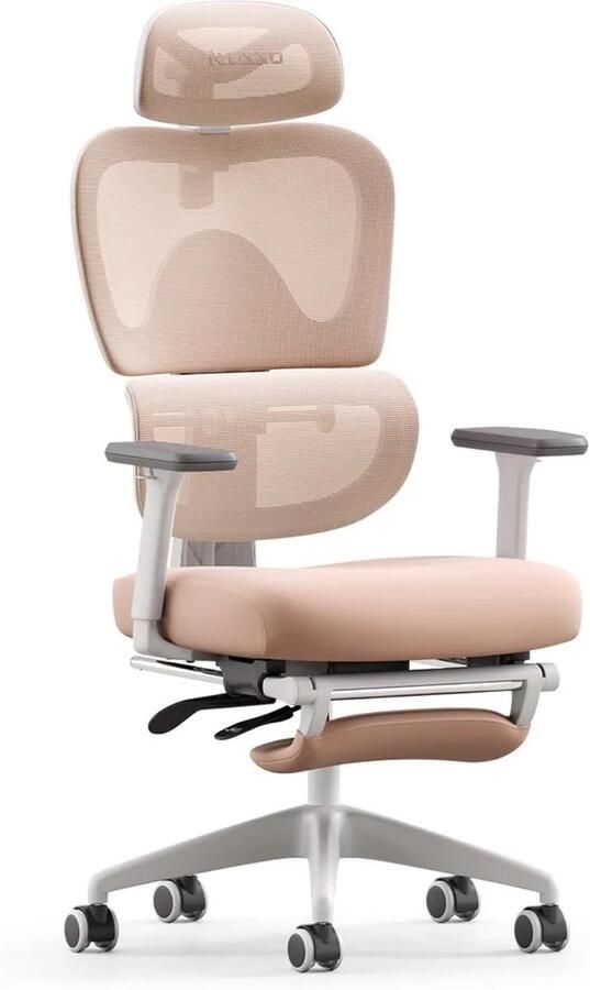 Ergonomische bureaustoel met verstelbare lendensteun armleuningen en hoofdsteun voor optimaal comfort