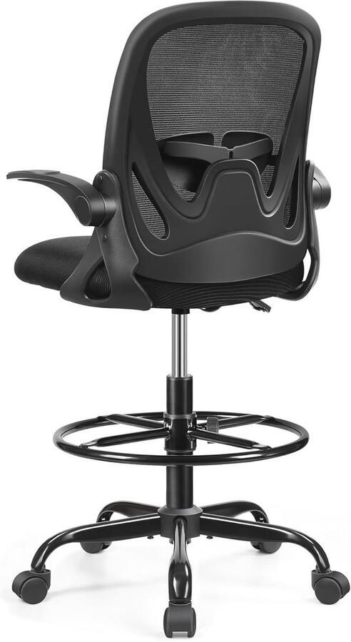 Ergonomische Bureaustoel met Verstelbare Lendensteun en Inklapbare Armleuningen