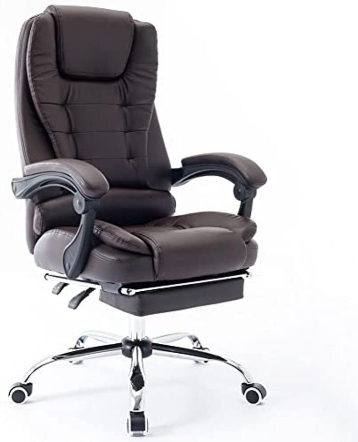 Ergonomische Bureaustoel met Verstelbare Rugleuning en Voetensteun Moderne en Comfortabele Bureaustoel voor Kantoor en Thuis