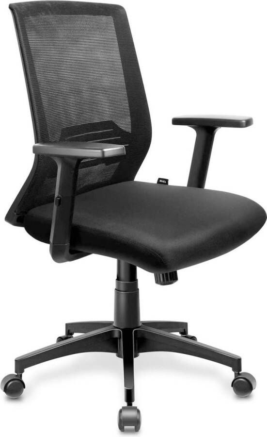 FOXSPORT Ergonomische Bureaustoel Office Chair Lendensteun Verstelbaar Opklapbare armleuning Zwart
