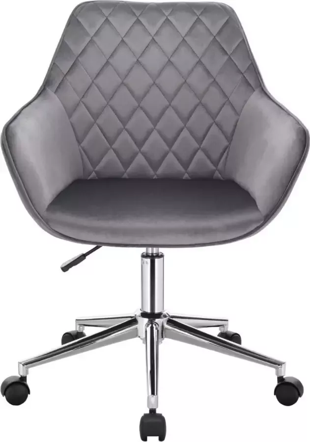 Ergonomische Bureaustoel Velvet Met Wieltjes & In Hoogte Verstelbaar Fluweel Stoel Kuipstoel 41x44x91.5 Grijs - Foto 1