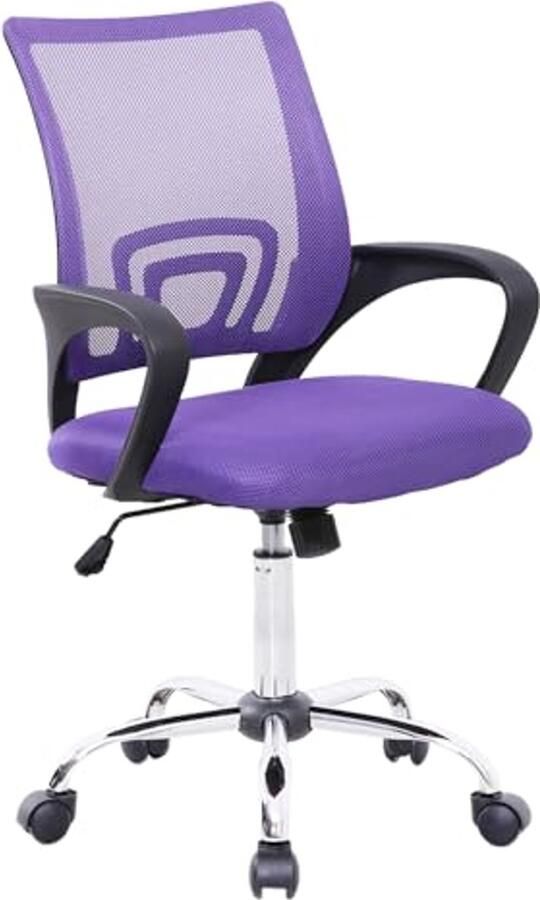 Ergonomische Bureaustoel voor Kinderen Paars Draaistoel Verstelbaar en Comfortabel