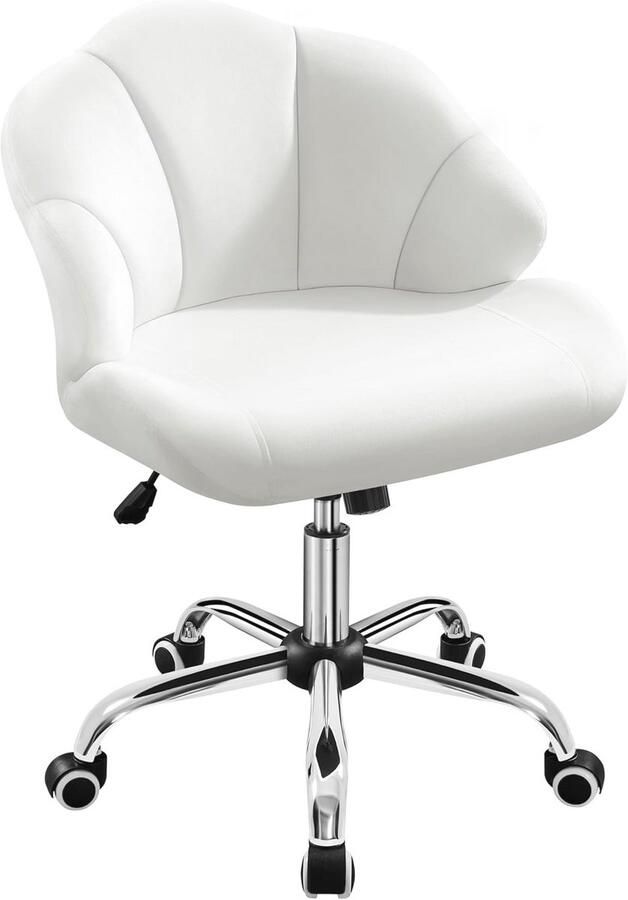 Ergonomische Bureaustoel voor Thuis en Kantoor Verstelbare Draaistoel Schelpvormige Design Witte Werkstoel Comfortabel en Duurzaam