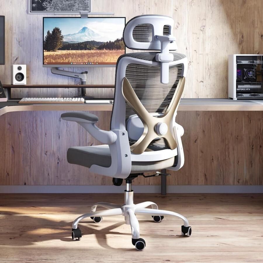 DailySupplies Ergonomische Bureaustoel Bureaustoelen voor Volwassenen en Kinderen Gaming Stoel Chair Kantelbaar Wit