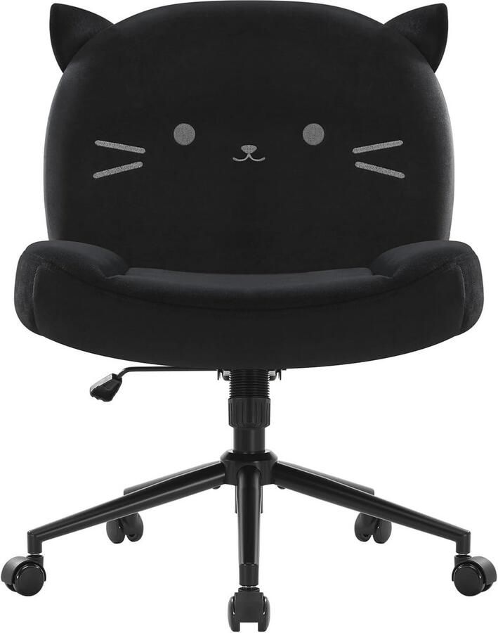 Ergonomische Bureaustoel zonder Armleuningen In Hoogte Verstelbare Computerstoel met Gekruiste Poten en Gekleed Stof