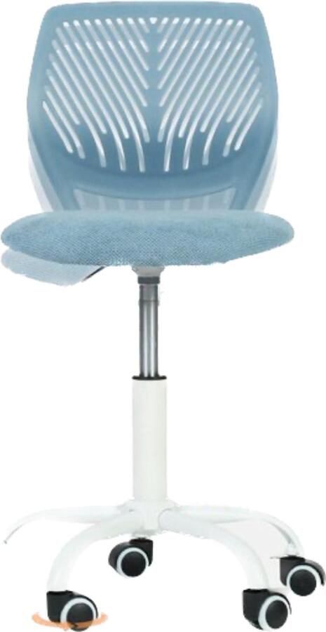 Ergonomische draaibare bureaustoel zonder armleuning linnen stoffen zitting in hoogte verstelbaar voor kinderen en tieners lichtblauw Bureaustoel