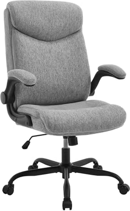 Ergonomische Draaistoel met Inklapbare Armleuningen Comfortabele Bureaustoel voor Thuis en Kantoor