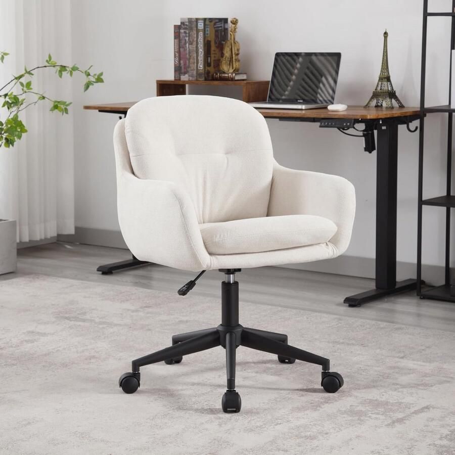 Ergonomische Draaistoel voor Thuis en Kantoor Comfortabele Bureaustoel met Armleuning en Hoogteverstelling