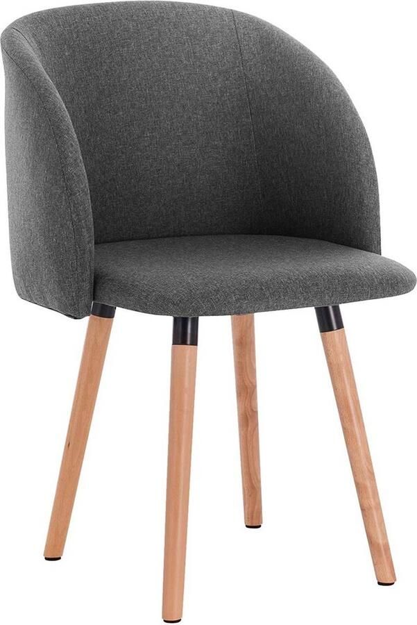 Rootz Living Rootz Ergonomische Eetkamerstoel Accent Fauteuil Robuust Linnen Oppervlak Antislip Pads 84cm x 47cm x 38cm