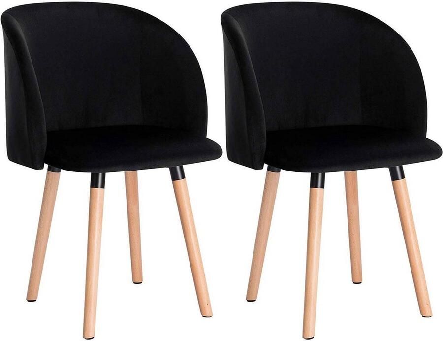 Rootz Living Rootz Ergonomische Eetkamerstoel Comfortstoel Stijlvolle zitting Fluwelen bekleding Frame van massief hout en metaal Antislipkussens 45 cm x 46 cm x 84 cm