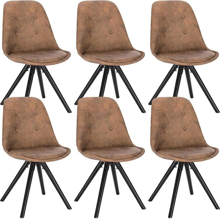 Rootz Living Rootz Ergonomische Eetkamerstoel Gestoffeerde Zitting Massief Houten Poten Vloervriendelijk Comfortabele Rugleuning 83cm x 43cm x 39cm