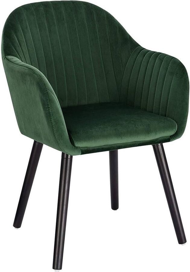 Rootz Living Rootz Ergonomische Fluwelen Eetkamerstoel Comfortabele zitplaatsen Stijlvolle fauteuil Eenvoudig te monteren Duurzame constructie 81 cm x 40 cm x 44 cm