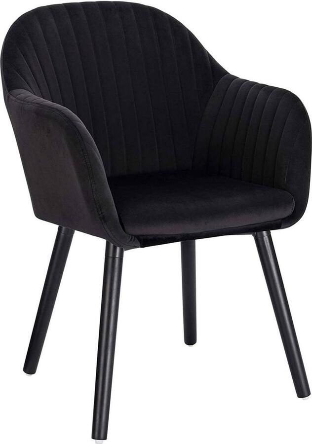 Rootz Living Rootz Ergonomische Fluwelen Eetkamerstoel Comfortabele zitting Stijlvolle stoel Schuim met hoge dichtheid Lendensteun Duurzame constructie 81 cm x 40 cm x 42 cm