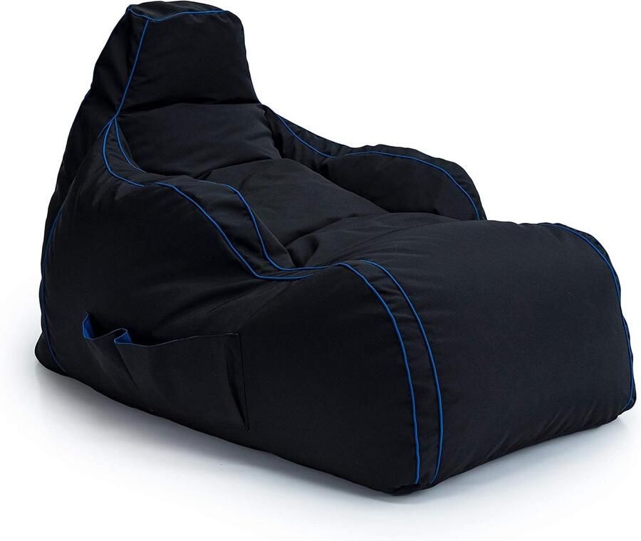 Ergonomische Gaming Zitzak Ligstoel met Hoofdtelefoonhouder Comfortabele Binnenshuis Relaxstoel voor Gamers