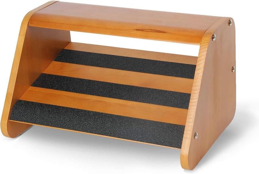 Ergonomische Houten Dubbele Voetsteun voor Onder Bureau Comfortabele Antislip Voetkruk voor Thuis en Kantoor