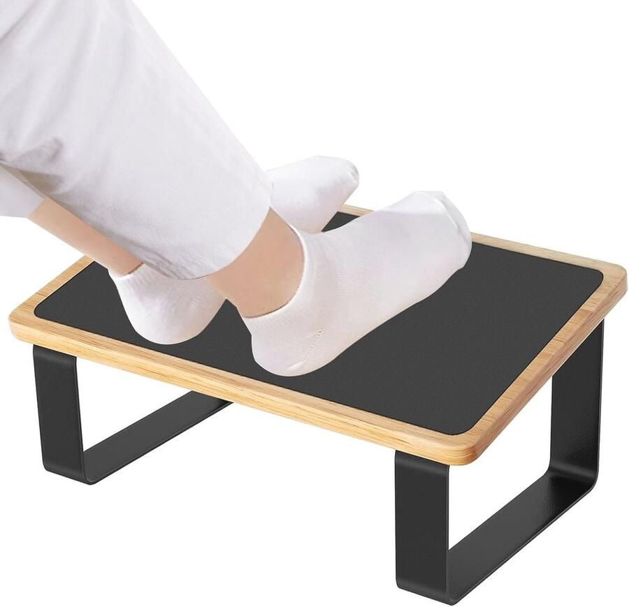 Ergonomische Houten Voetensteun voor Bureau Antislip Voetsteun voor Optimale Zithouding en Comfort