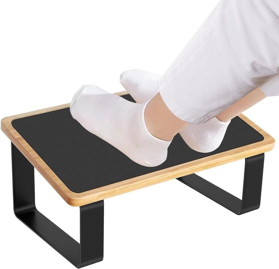 Ergonomische houten voetensteun voor bureau ter ontlasting van benen thuis en op kantoor