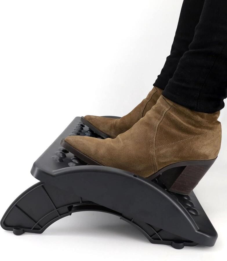 Ergonomische kantelbare kantoorvoetsteun van gerecycled plastic Antislip steunvlak Bureautoebehoren 42 x 29 x 75 cm Gemaakt in Spanje Foot rest