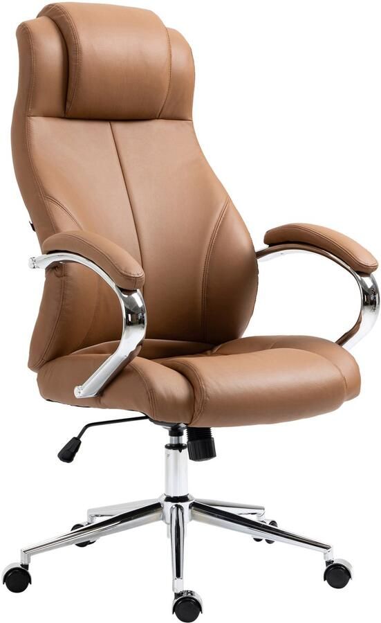 Ergonomische Kantoorstoel Directiestoel Echtleren Bekleding Tijdloos Design