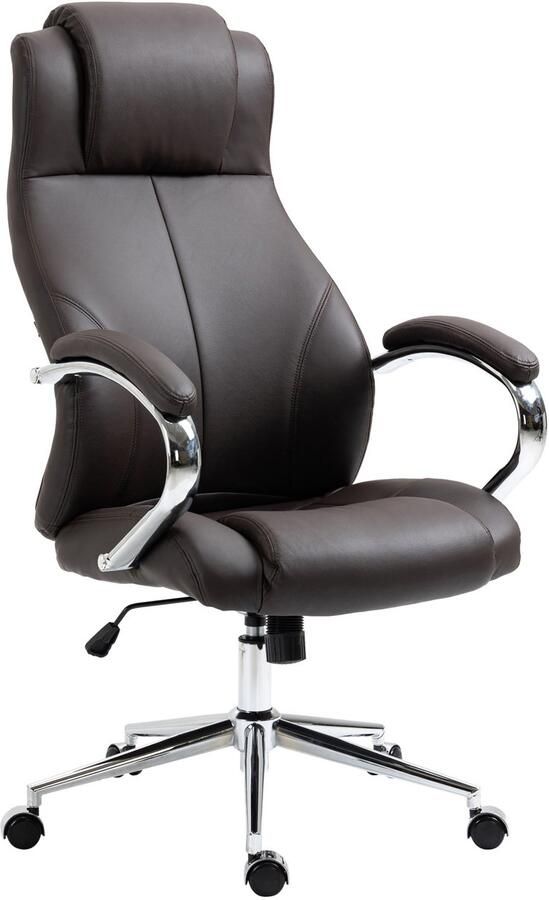 Ergonomische Kantoorstoel Directiestoel Echtleren Bekleding Tijdloos Design