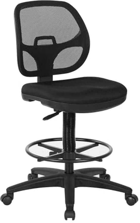 Ergonomische kantoorstoel met lendensteun en verstelbaar voeteneinde van ademende netstof