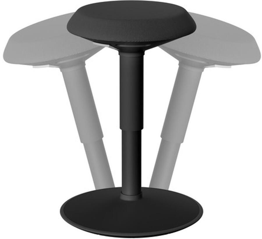 Ergonomische kruk Kantoorkruk met schommeleffect ergonomische in hoogte verstelbare kruk 43-61 cm 360° draaibare ergonomische kruk zwart rond