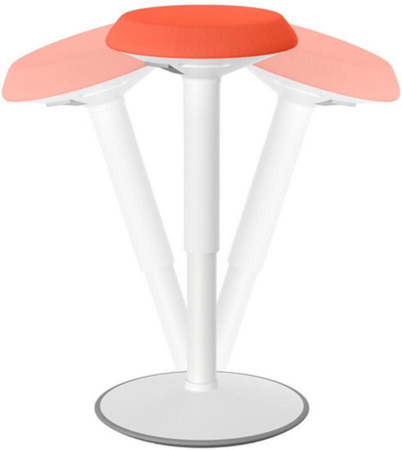 Ergonomische kruk Kantoorkruk met schommeleffect ergonomische in hoogte verstelbare kruk 54-79 cm 360° draaibare ergonomische kruk oranje rond
