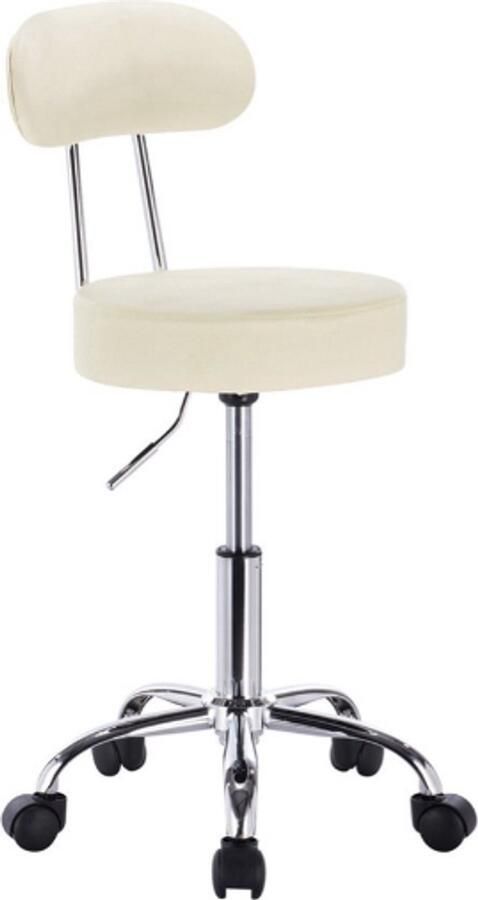 Bolt Edge Ergonomische Kruk Rugleuning Op wielen Zadelkruk Bureaustoel Creme