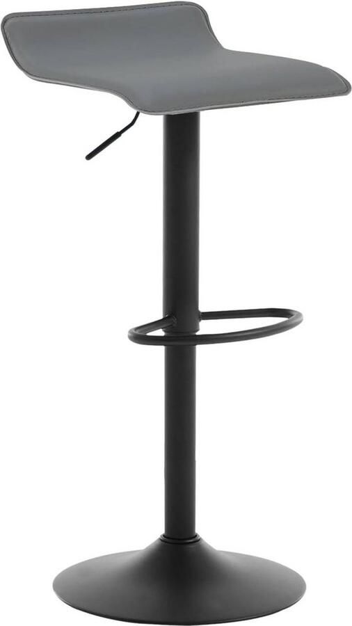 Rootz Living Rootz Ergonomische Kunstleren Barkruk In Hoogte Verstelbaar 360° Draaibaar Keukenkruk 38 5 cm x 39 cm Zwart Grijs