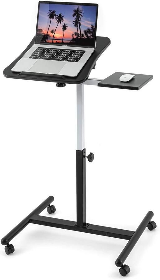 Ergonomische Laptoptafel Op Wielen Hoogte Verstelbaar 360 Graden Draaibaar Multifunctionele Statafel