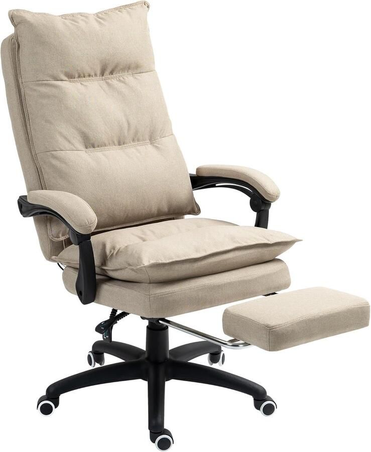 Ergonomische Massagebureaustoel met Verstelbare Hoogte en Rugleuning 360° Draaibaar Geïntegreerde Voetensteun