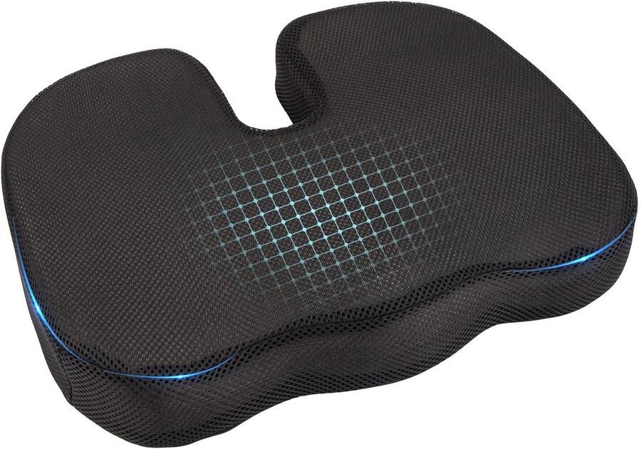 Ergonomische memory foam zitkussen voor kantoorstoel en auto Verlichting bij hernia stuitje en rugpijn - Foto 2
