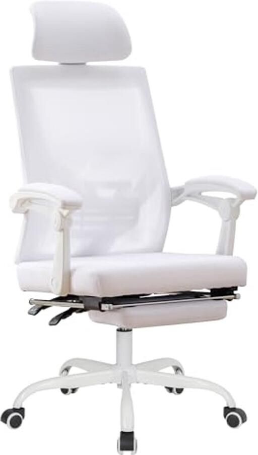 Ergonomische Mesh Bureaustoel met Verstelbare Hoofdsteun en Voetensteun Draaistoel voor Unieke Comfort