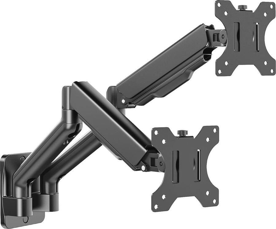 Ergonomische Monitor Muurbeugel voor 2 Schermen 17-32 Inch Verstelbaar Kantelbaar en Draaibaar VESA Compatibel