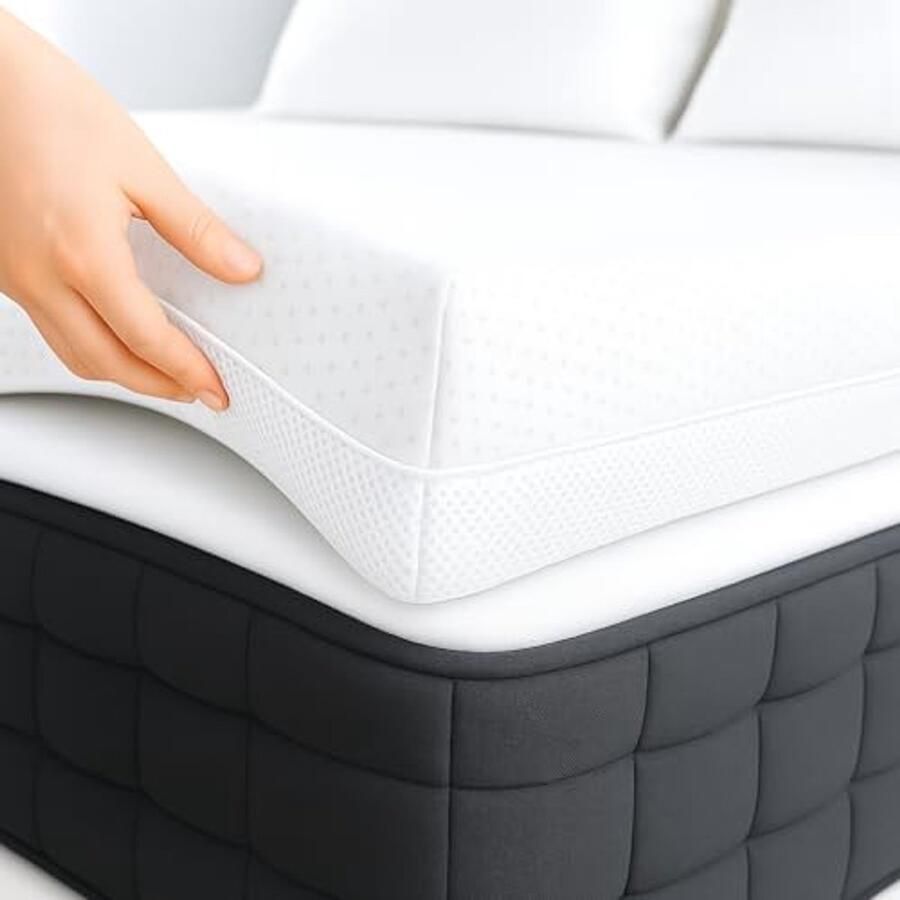 Visco-elastische Matrassen Topper 105x190 cm Comfortabel en Ergonomisch Drukverlagend en Ademend Ideaal bij Rug- en Schouderpijn