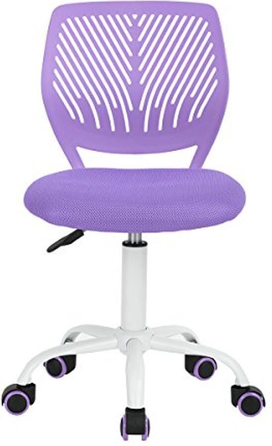 Ergonomische Verstelbare Draaistoel zonder Armleuning Bureaustoel in Paars