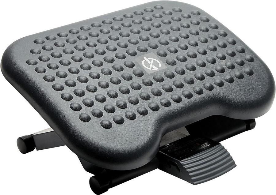 Ergonomische verstelbare en kantelbare antislip voetensteun met massage-effect zwart 46 x 36 cm